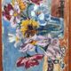 Huile sur carton P. Aragon bouquet