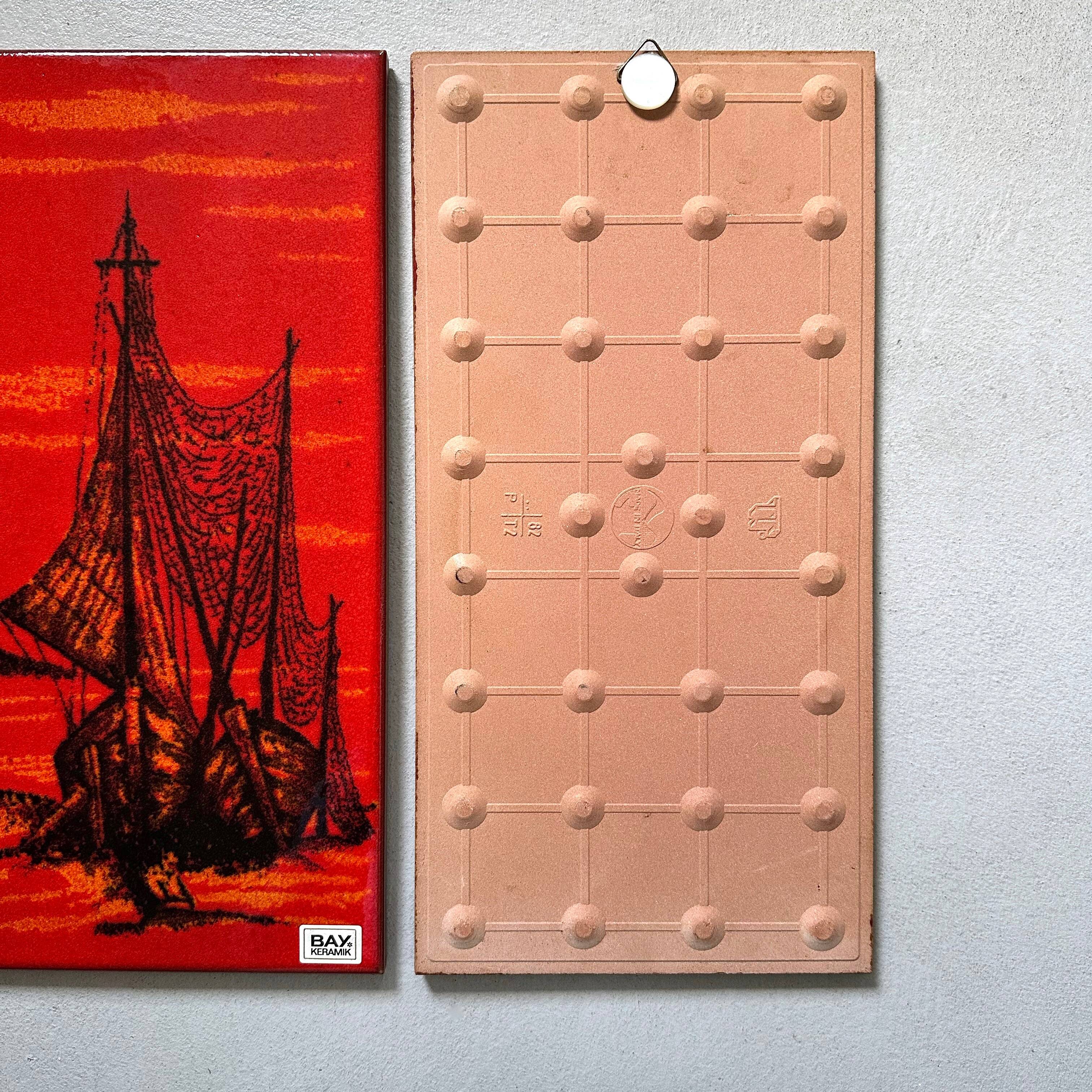 Mid-century wall art, Fat Lava wall plate by Bay Keramik