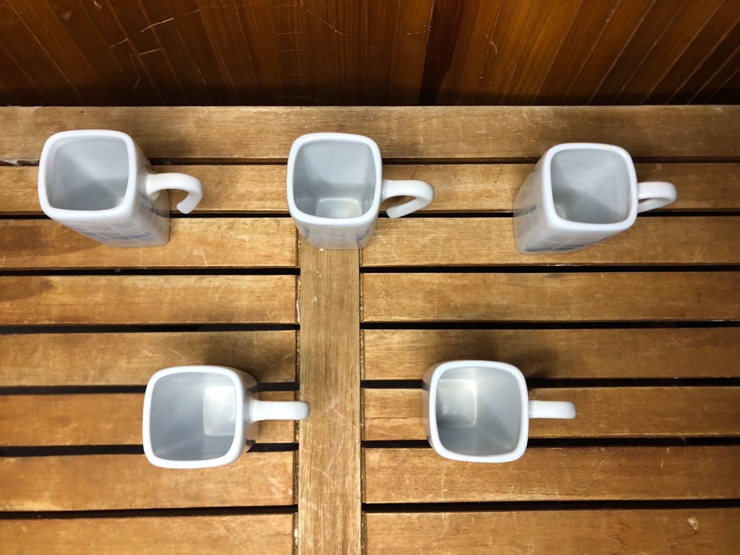 Series of 5 cups broste copenhagen vintage blue ceramic #a513