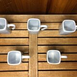 Series of 5 cups broste copenhagen vintage blue ceramic #a513