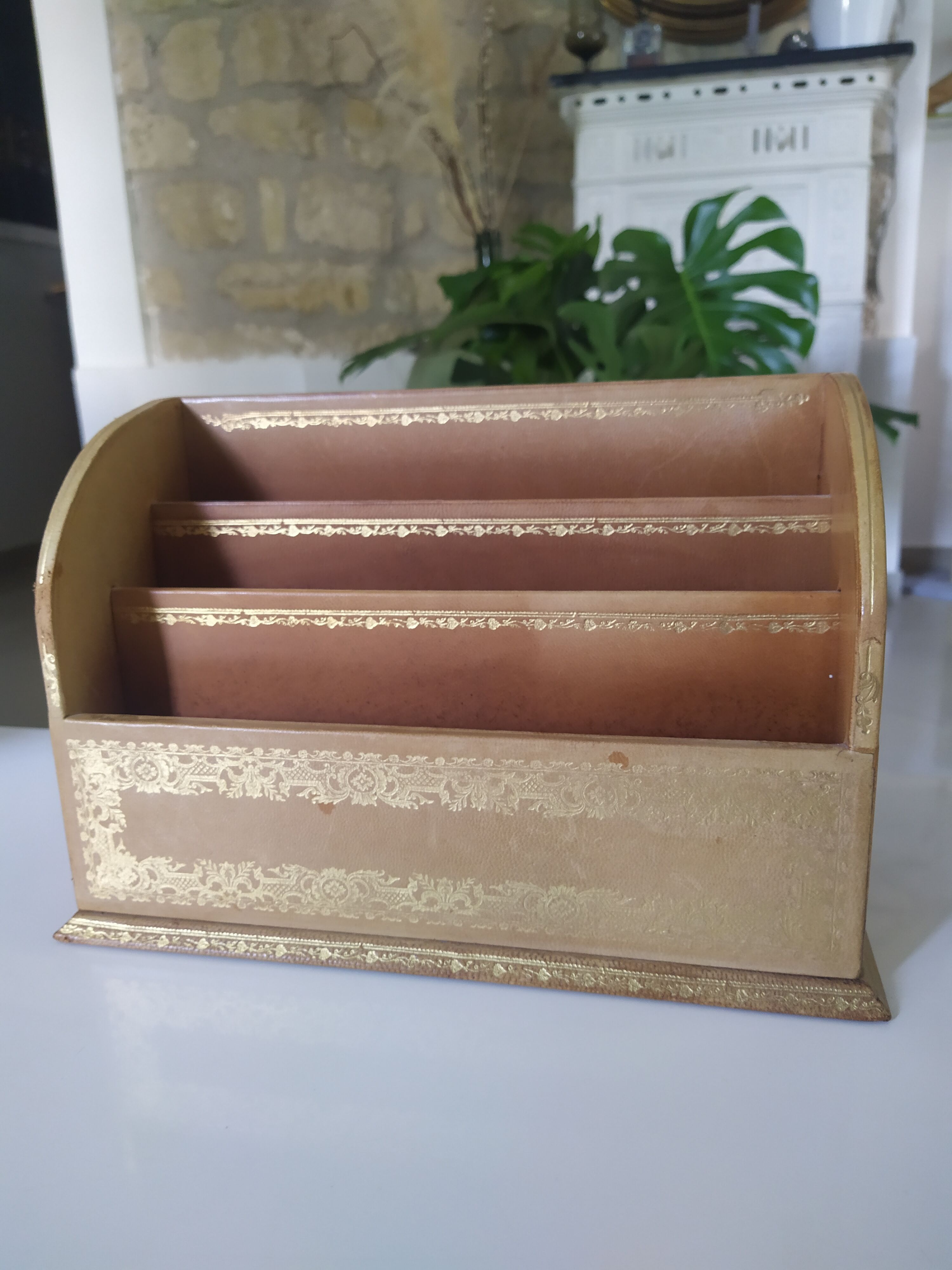 Leather mail holder