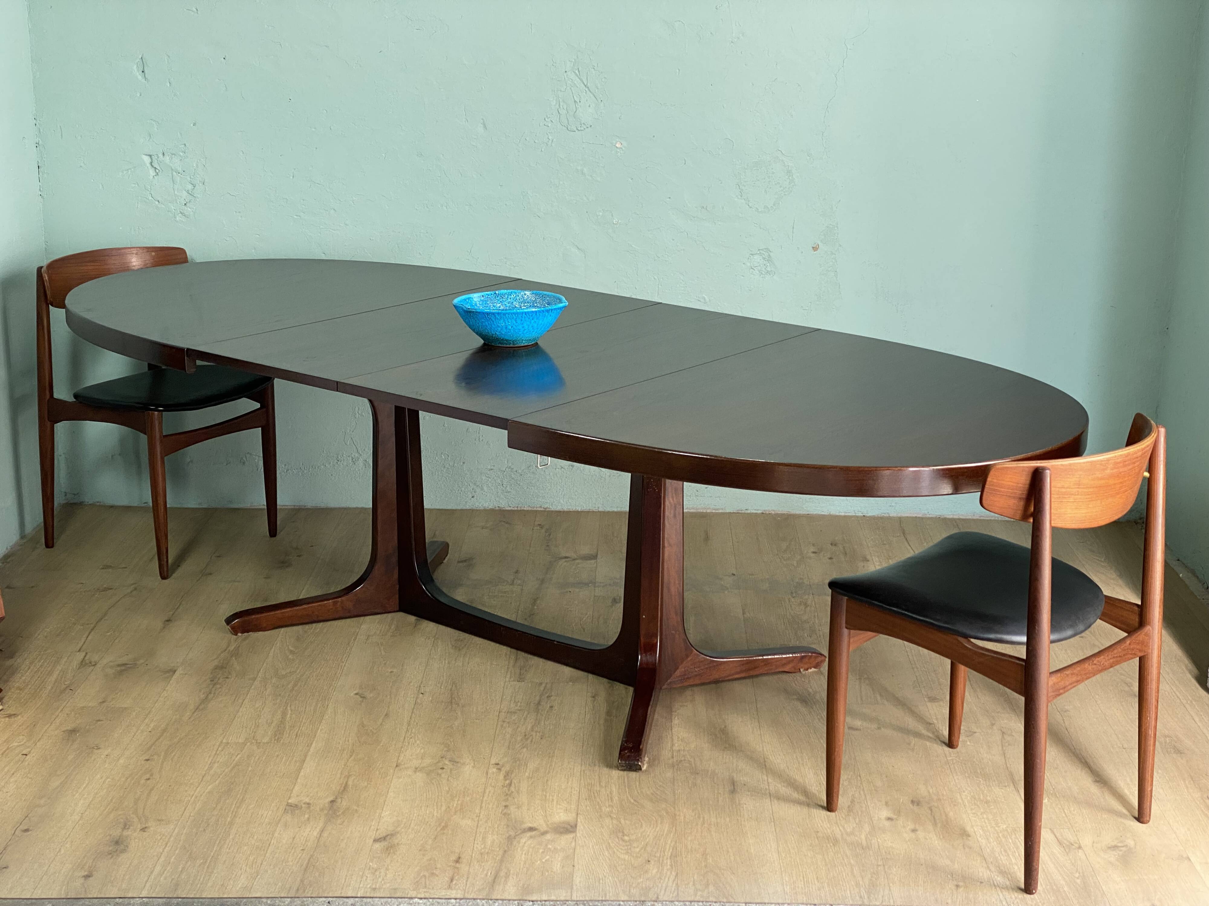 Baumann 255cm oval extendable table Scandinavian design vintage 60 70 rallon