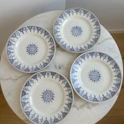 Lot de 4 assiettes Terre de fer St Amand