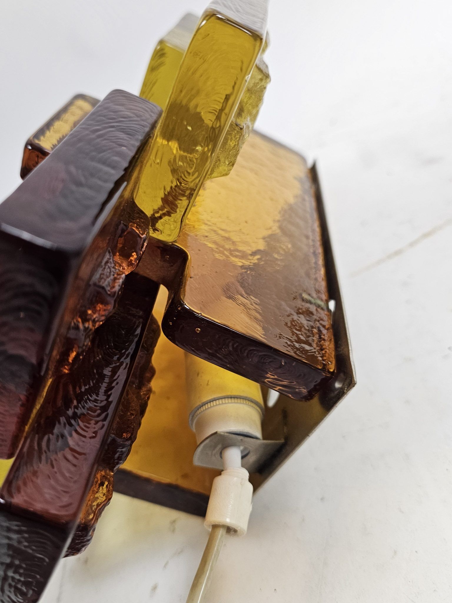 Set of wall lamps glass amber Holm Sorensen Denmark