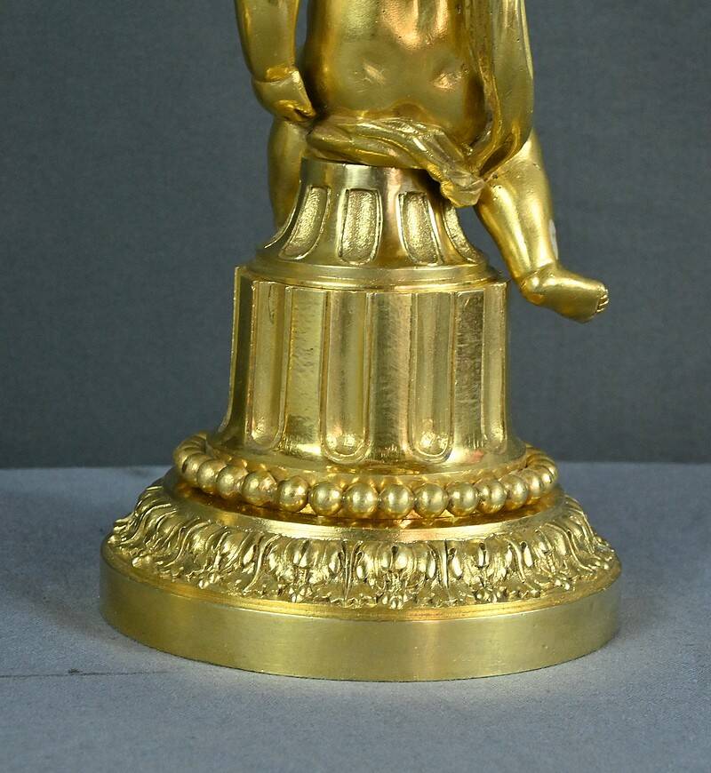 Pair of Gilt Bronze Candlesticks, Louis XVI Style – Mid 19th Century