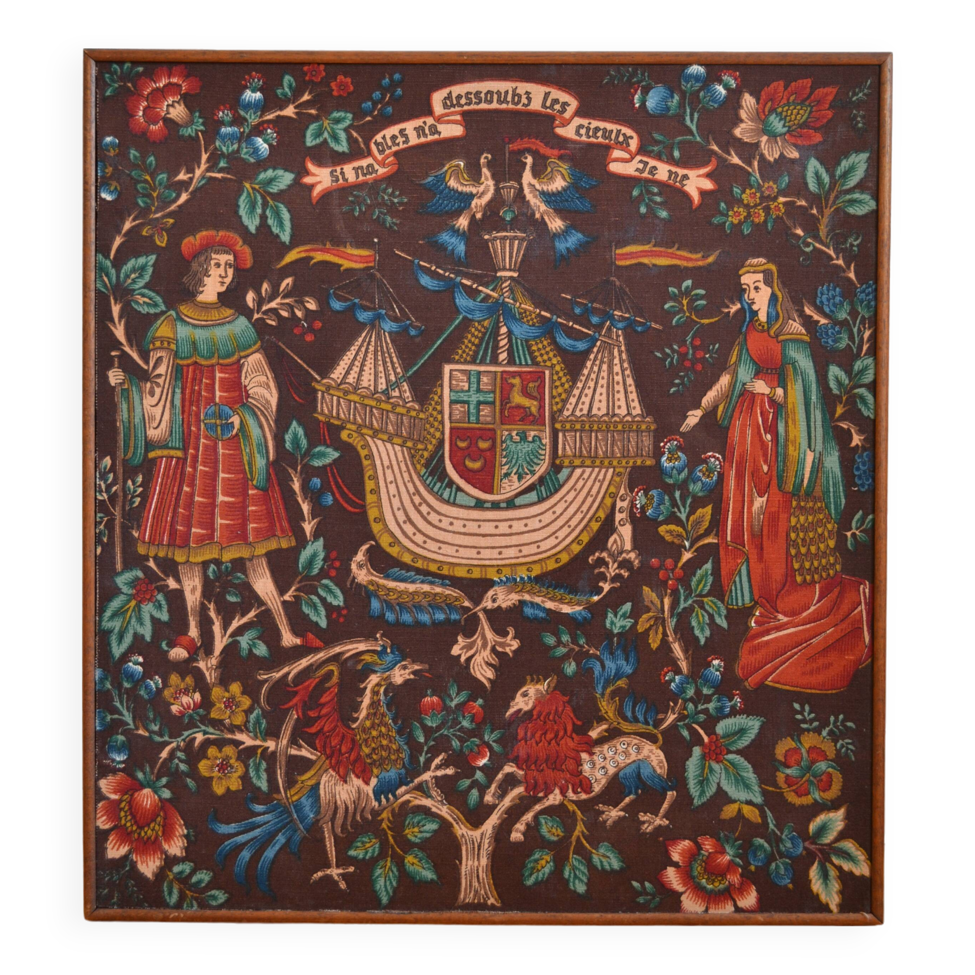 Vintage tapestry in the style of the Middle Ages