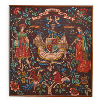 Vintage tapestry in the style of the Middle Ages