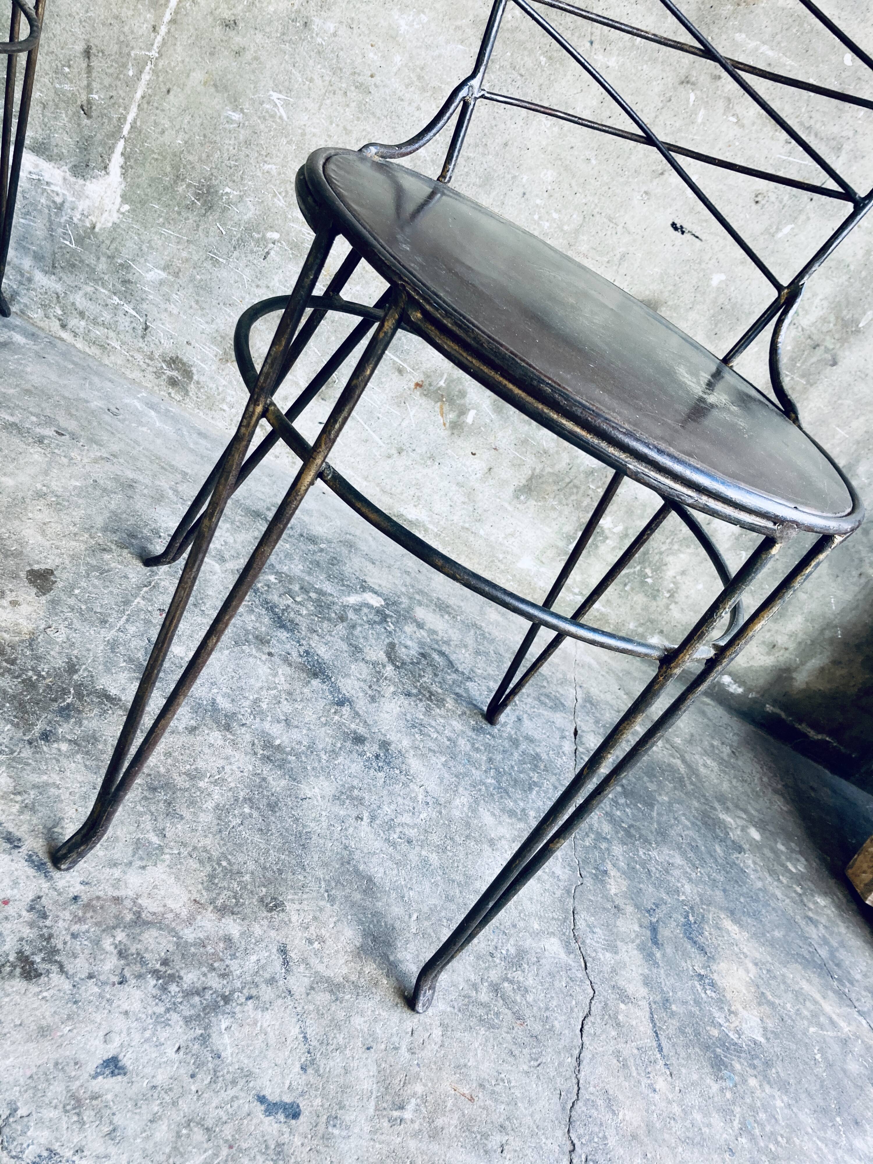 Lot de 2 chaises en fer forgé