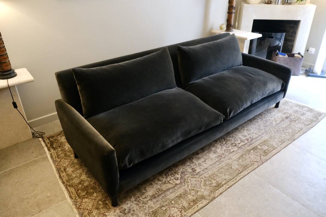 Canapé Victor Caravane convertible en velours gris foncé | Selency