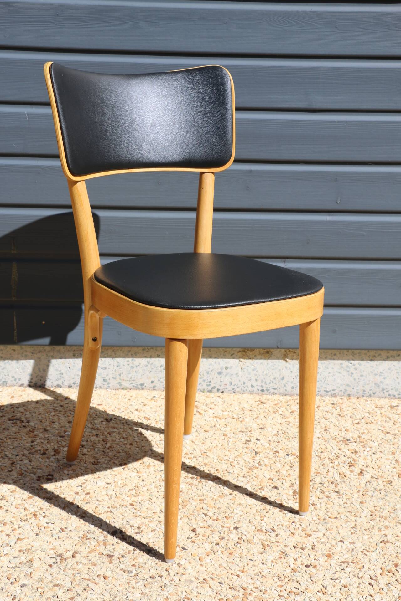 6 chaises baumann n°17 dos large skaï noir