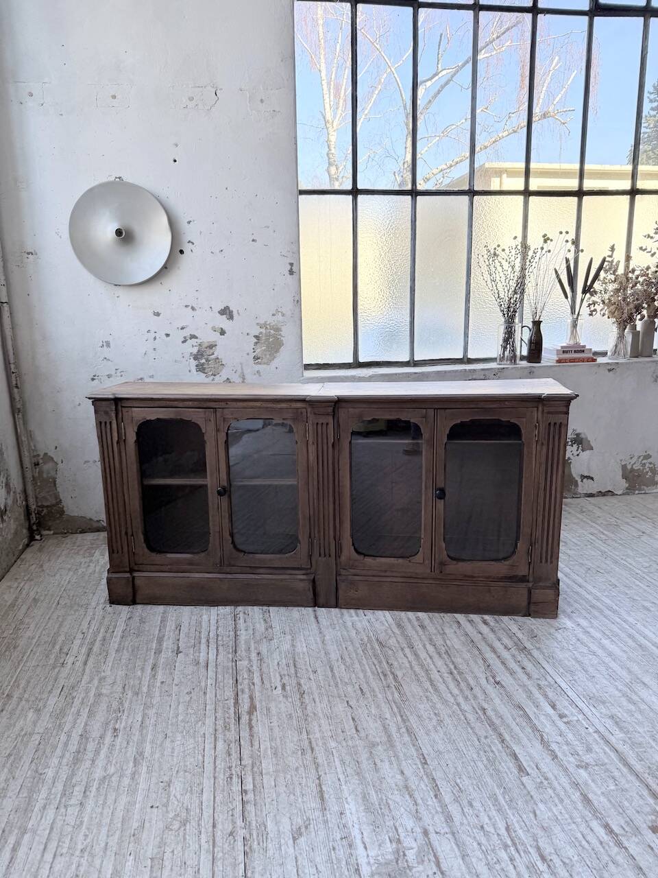 Enfilade display cabinet, solid oak, 1920.