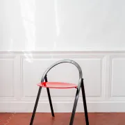 Vintage Clio chairs by Giorgio Cattelan for Cidue, black metal and wood.