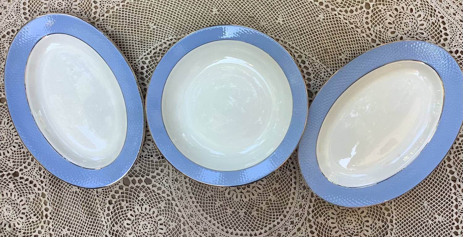 🩵 Set of 3 antique L'Amandinoise dishes 🩵