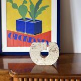 Enzo Mari, brutalist travertine candle holder, Fratelli Mannelli Italy 1970