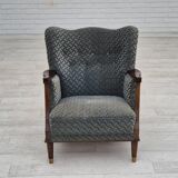 1960s, Danish armchair, original very good condition, furniture velour, beech wood,