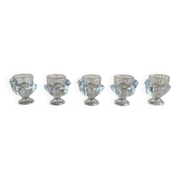 5 egg cups in the shape of a hen