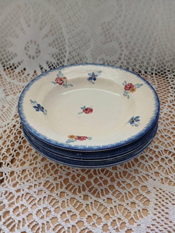 7 assiettes creuses Digoin et Sarreguemines