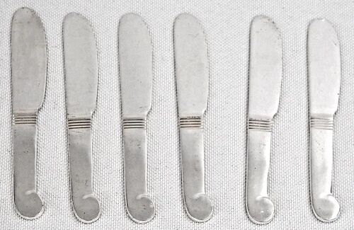 Christofle, 6 butter knives, spreaders, Luc Lanel, in silver-plated metal.