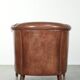 Cow leather club armchair in beautiful dark cognac colour in English style
