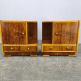 Pair of Italian Mid-Century Walnut Nightstands, 1950s