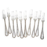 Boulenger Rubans Louis XVI, 10 snail forks, silver-plated crustaceans.