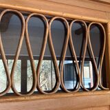 Armoire bois et rotin 1950