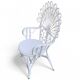 Fauteuil en rotin blanc Emmanuelle Peacock 1970