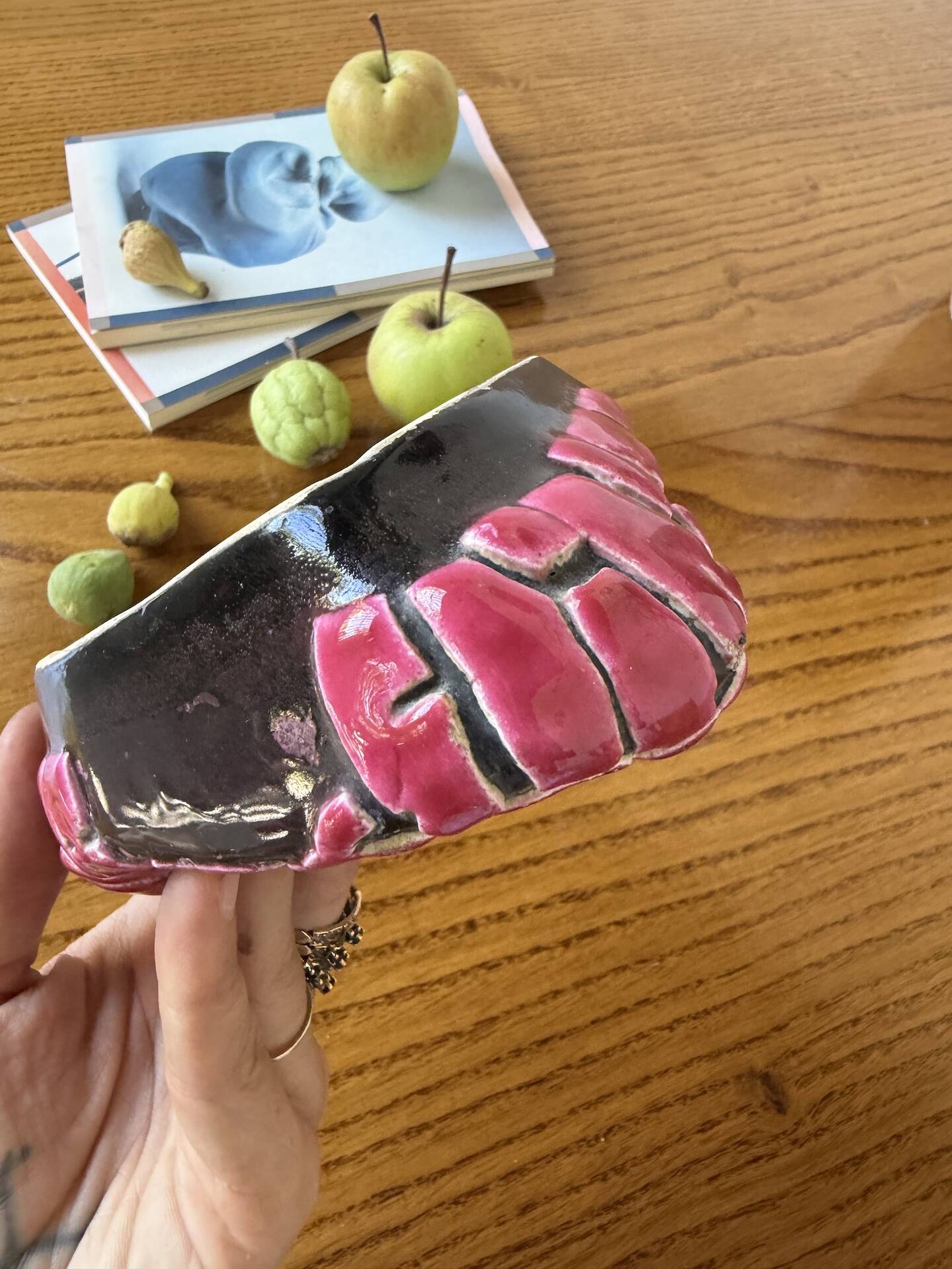 Fatlava style ashtray Vallauris pink