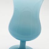 Large vase in blue opaline