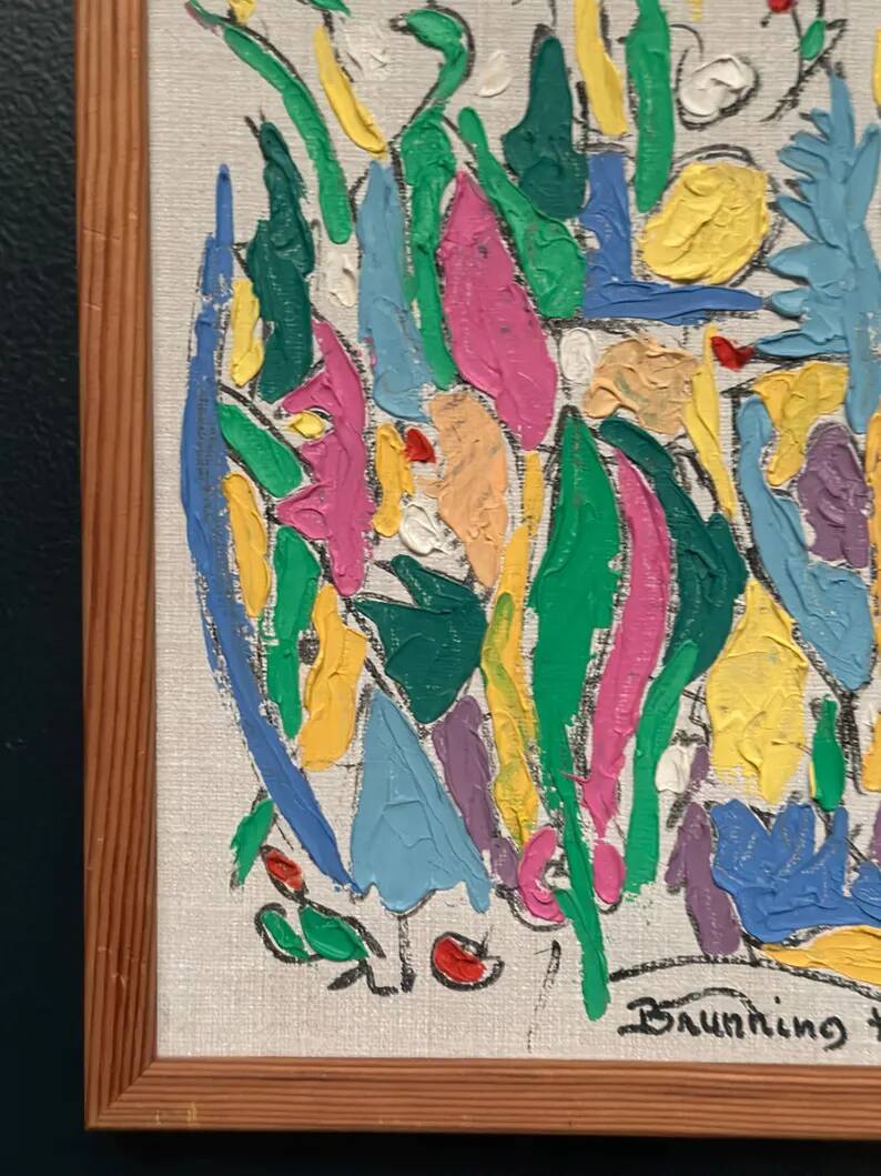 Original Swedish Oil on Canvas – “Brunning the Count ” by Leif Brünning – Dated 1989 – Vintage & Framed