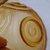 Compotier + 3 Art Deco molded glass cups from the 30s/40s