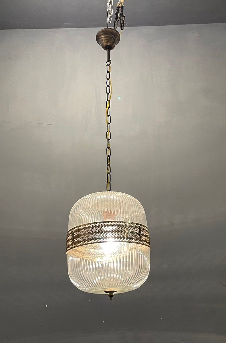 Vintage italian glass light pendant lamps, set of 2