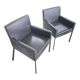 2 x Manet Minotti arm chairs 1990s / dark brown leather / chrome height 83