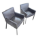 2 x Manet Minotti arm chairs 1990s / dark brown leather / chrome height 83