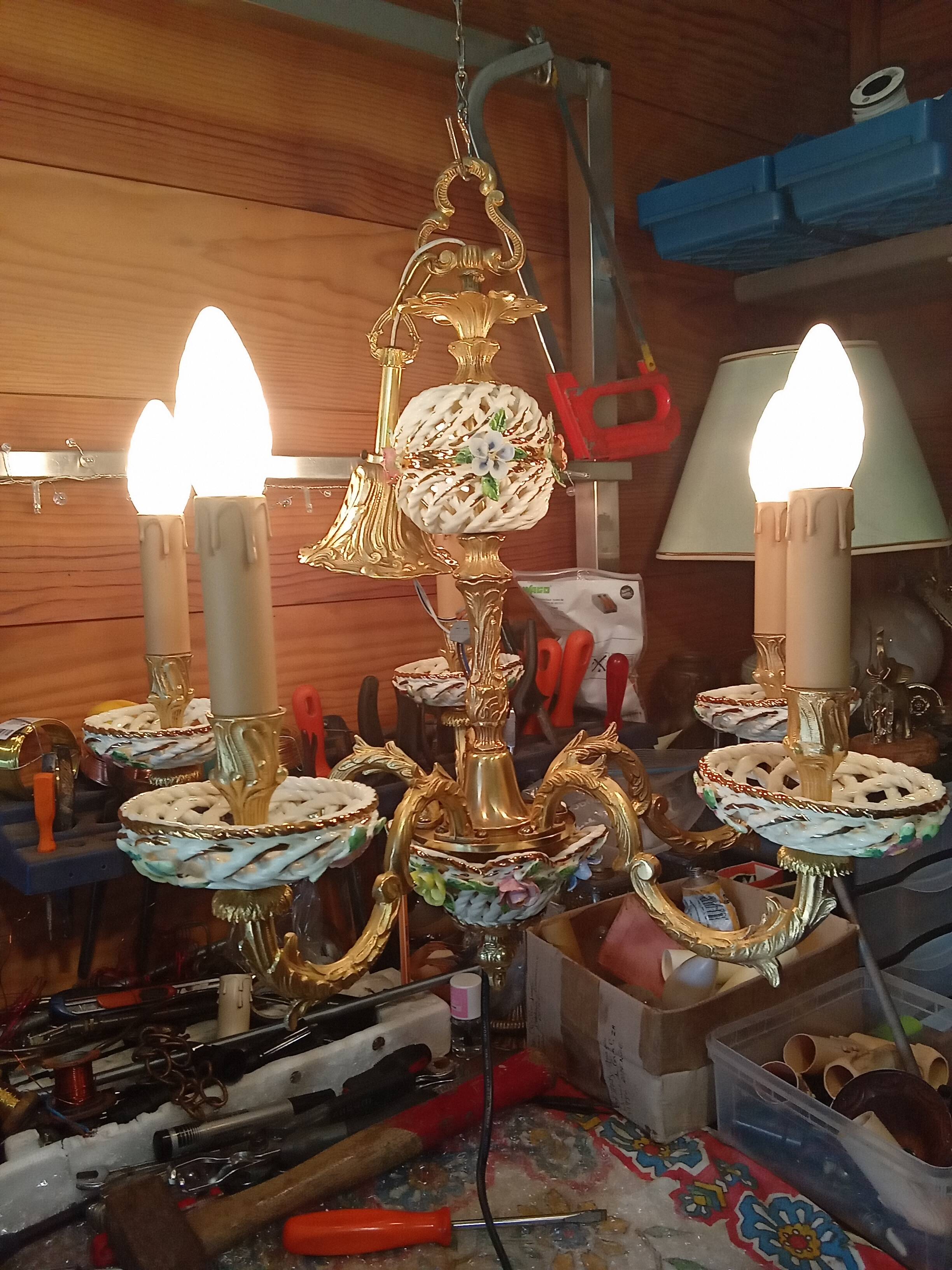 Open porcelain chandelier