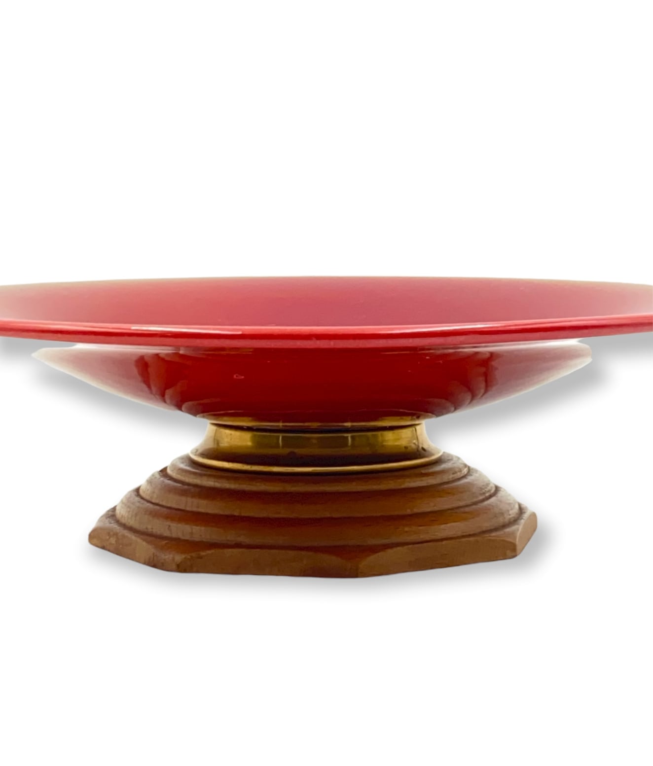 Modern red vide poche / centerpiece, Sevres France 1940s