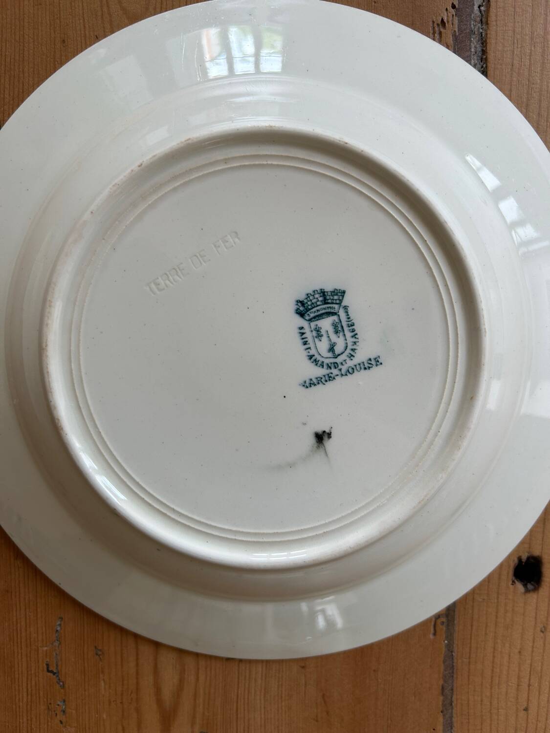 Series of 4 mismatched soup plates “Terre de Fer”