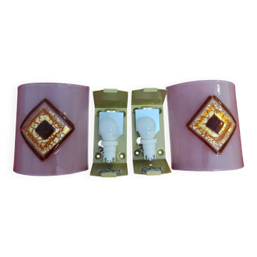 Appliques Murano or/marron/orange