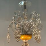Liège chandelier in blown, molded and pinched glass, circa 1900