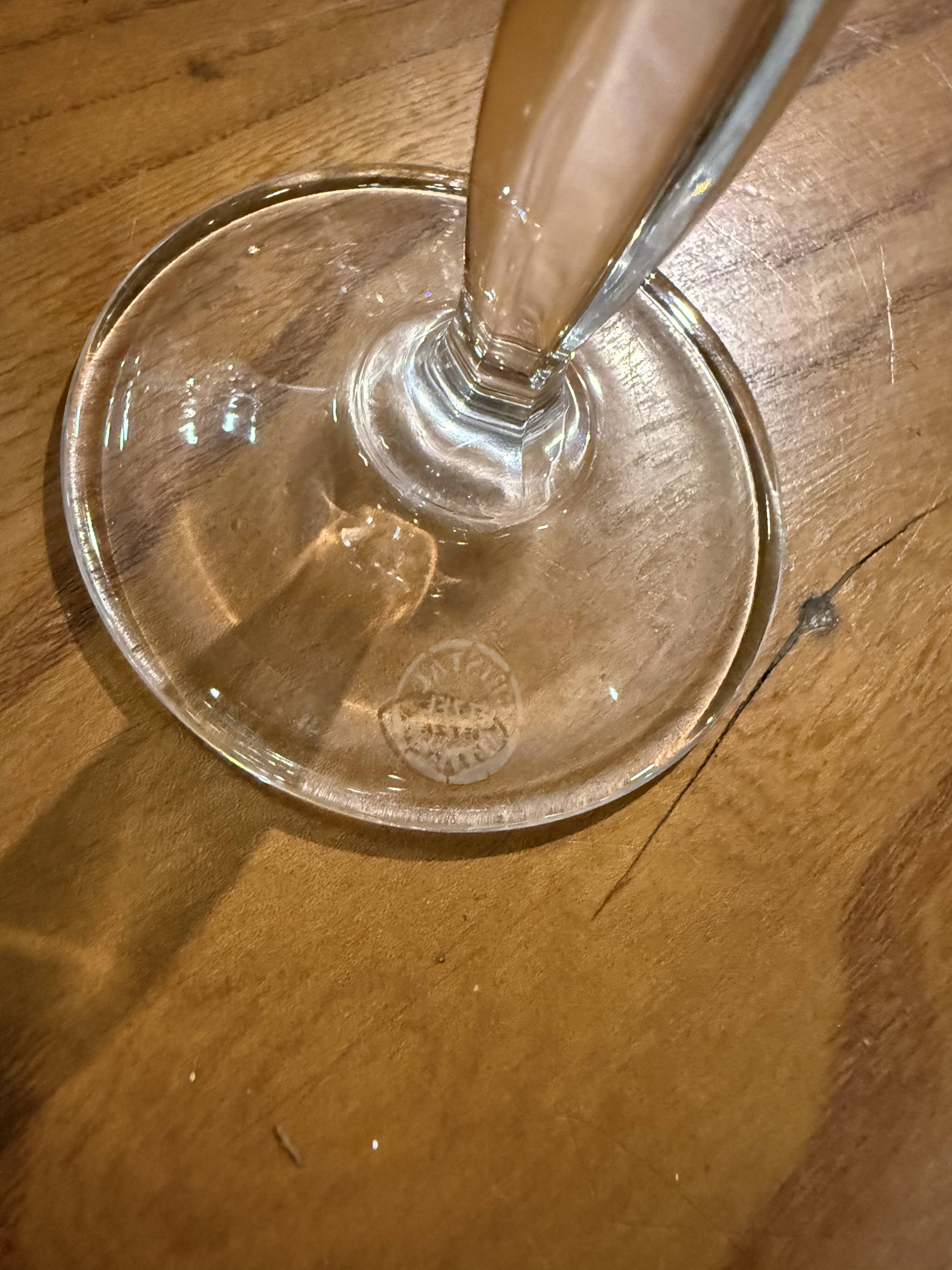 6 etzel crystal champagne glasses