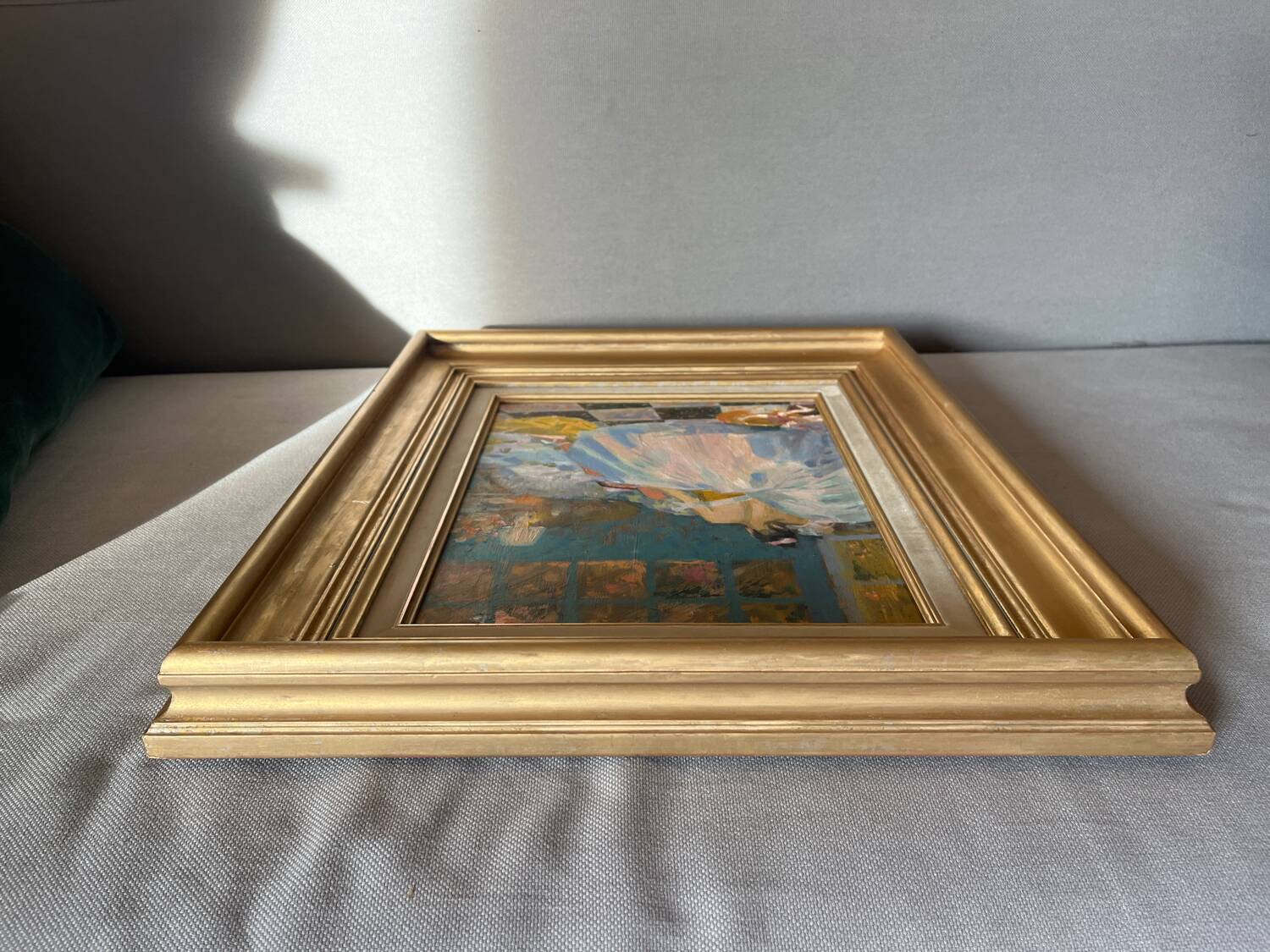 Le repos, huile sur toile marouflée sur carton signée Dassimov