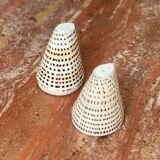 Vintage bohemian tiger shell salt and pepper shaker