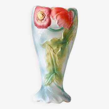 St Clément vase in anemone slip, Art Nouveau
