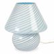 Murano glass lamp in the shape of a mushroom made using the swirling technique of mouth blown glass.