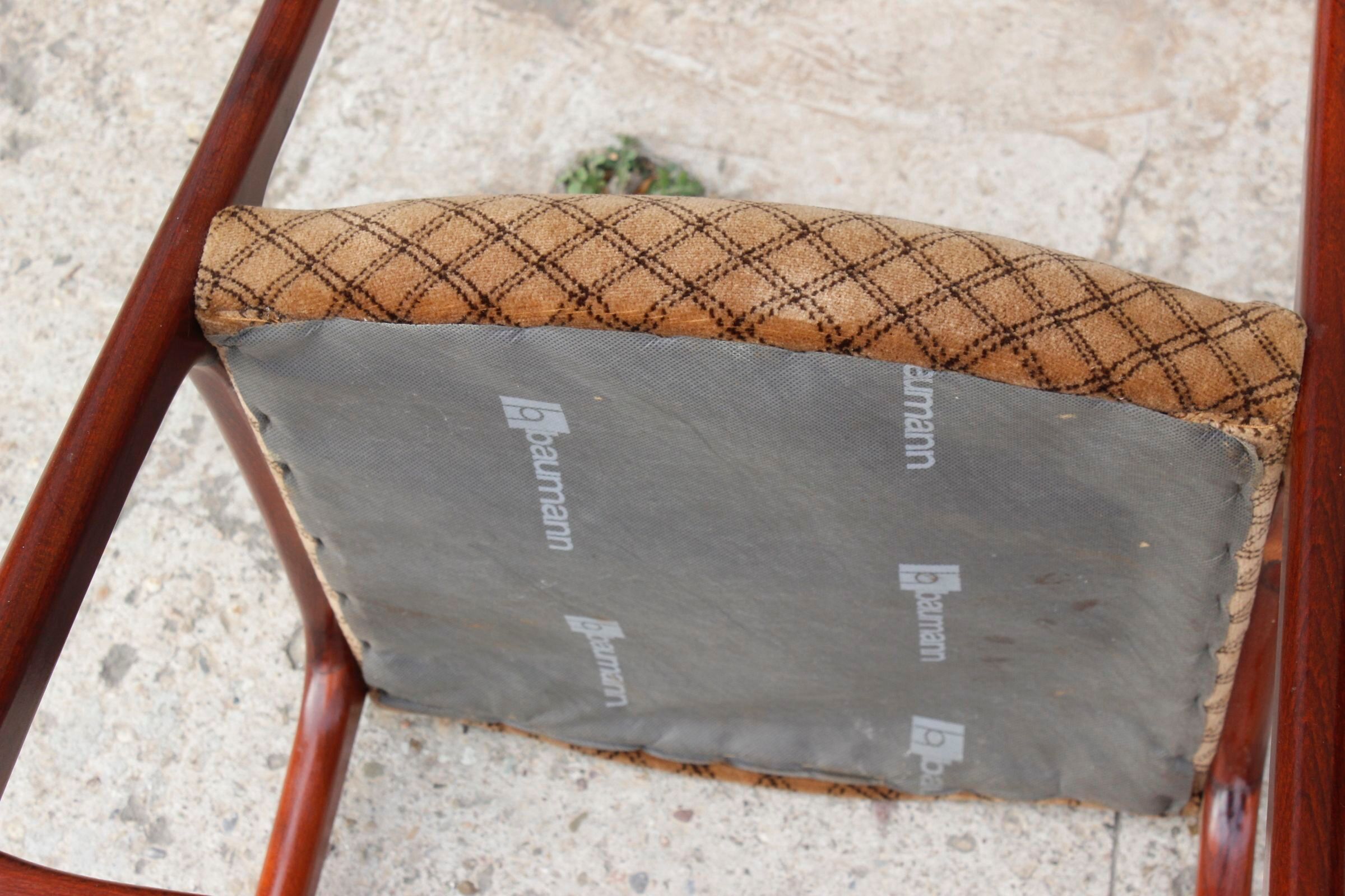 Pair of sleigh chairs by baumann, france circa 1960