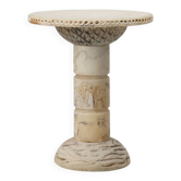 Carved alabaster pedestal with engraved figures, Italy ca. 1900