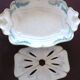 Antique asparagus dish in ceramic – removable drainer – art deco style