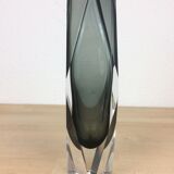 Vase Sommerso smoked glass soliflore, Murano