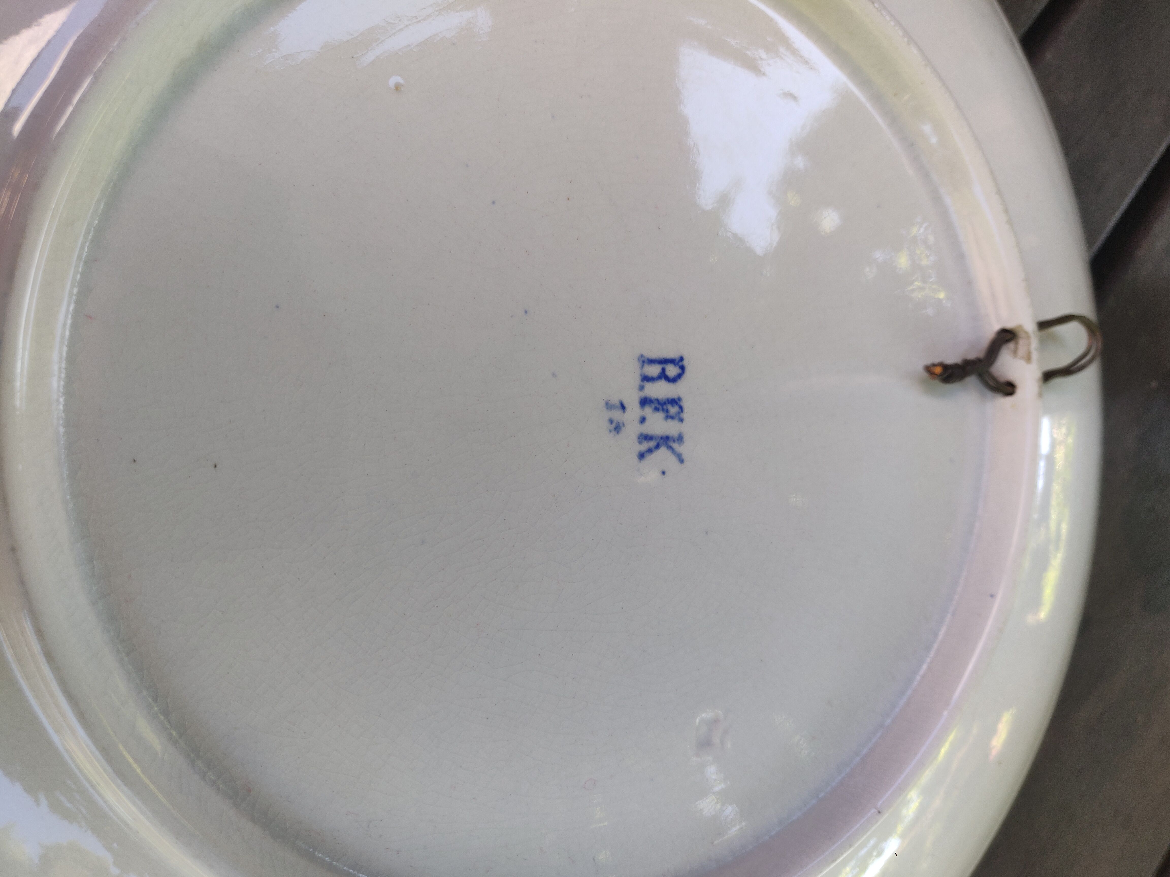 Serving dish in Boch earthenware and Keramis brothers