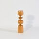 Candle holder in turned solid wood and brass